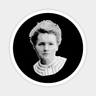 Marie Curie Black and White Magnet